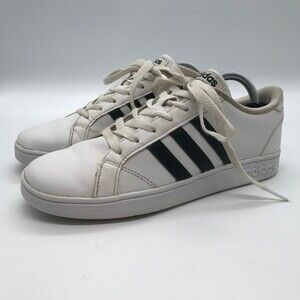 adidas Baseline K Unisex Youth size 4 White Black AW4299 Sneaker Athletic Shoe